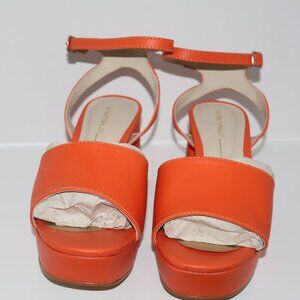 Intentionally Blank Ruby Heeled Sandals Tangelo Leather Made in Brazil EU 36